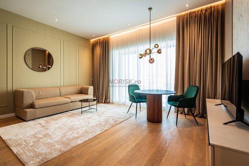 Barbu Vacarescu, nou, apartament 2 camere ONE, mobilat, utilat + loc parcare, comision 0%,