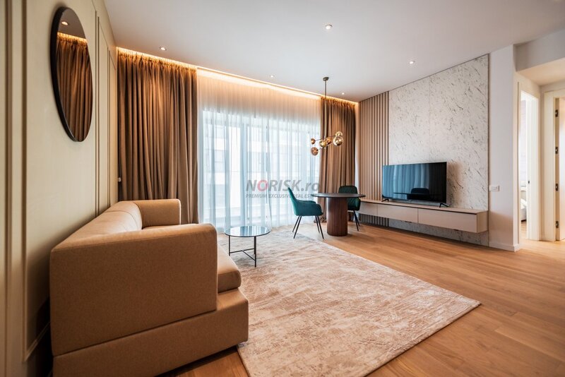 Barbu Vacarescu, nou, apartament 2 camere ONE, mobilat, utilat + loc parcare, comision 0%,